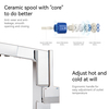 SAMLIYU Bathroom Faucets for Sink 1 Hole, Single Handle Pull Down Bathroom Sink Faucet with 2 Modes, 360° Rotaty with Pull Out Sprayer, Modern Bathroom Sinks Faucet Chrome BF04006-N1-C