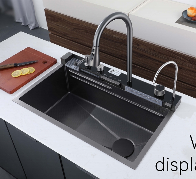 Integrated Flying Rain Waterfall Sink Workstation for Household KF04003-BGM