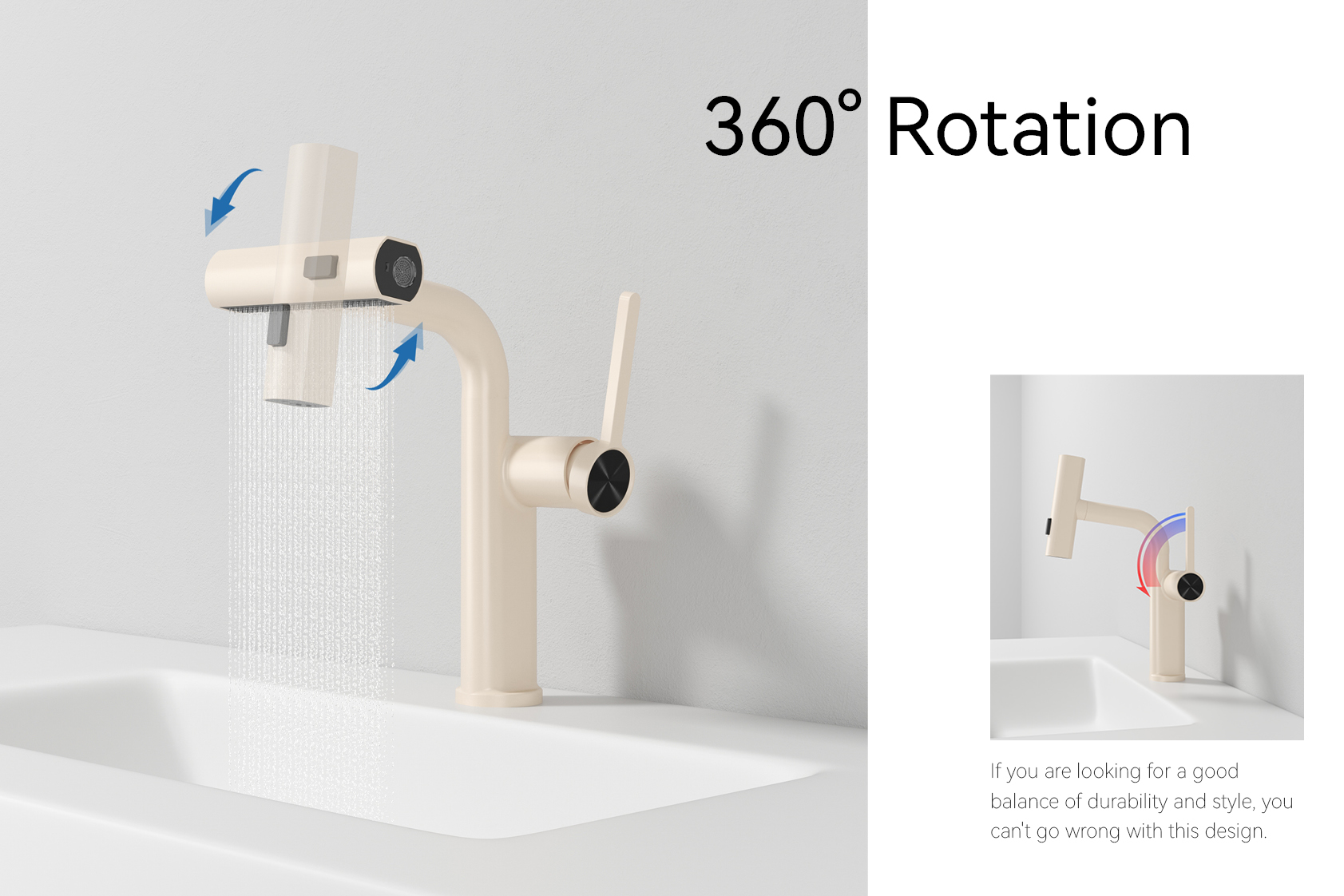 Flying rain basin faucet