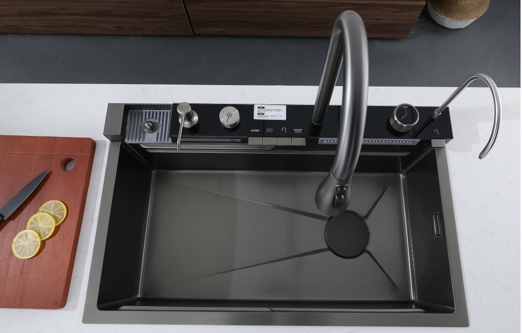Integrated Flying Rain Waterfall Sink Workstation for Household KF04003-BGM