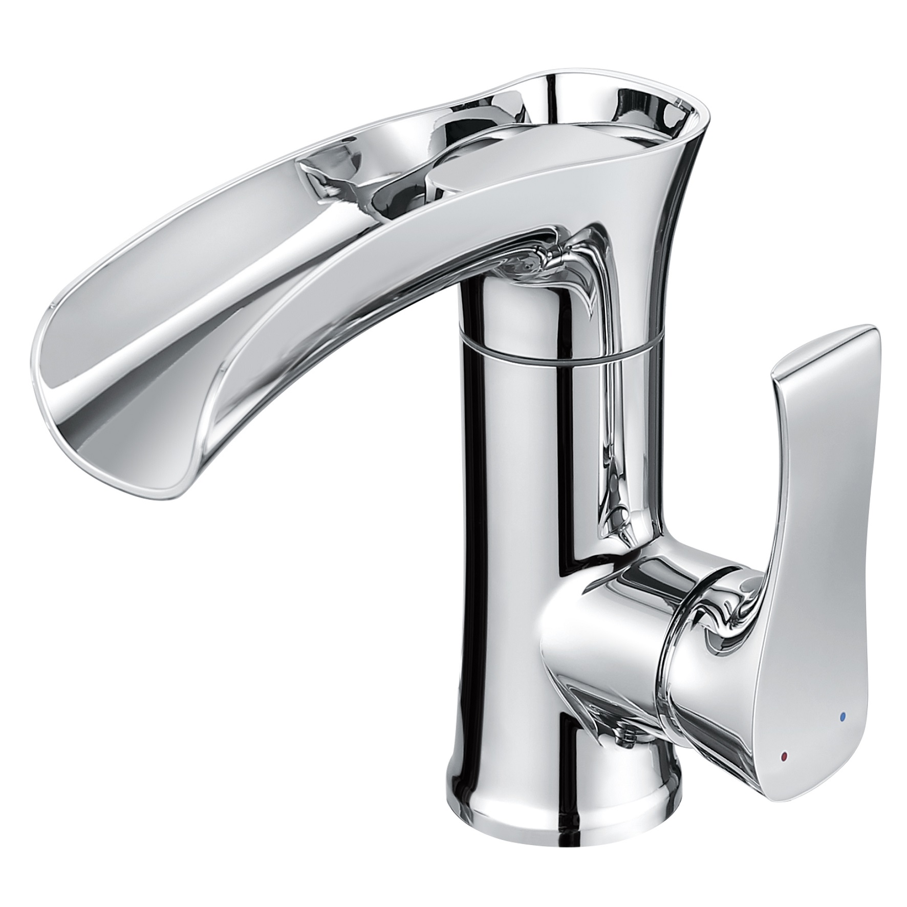 SLY Brass Rose Gold Waterfall Design Bathroom Sink Deck Mounted Single Hole Wash Hand Basin Mixers And Taps Faucet