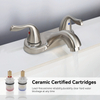 SLY Double Handle Double Hole Centerset Lavatory Faucet Bathroom 4 inch Basin Faucet
