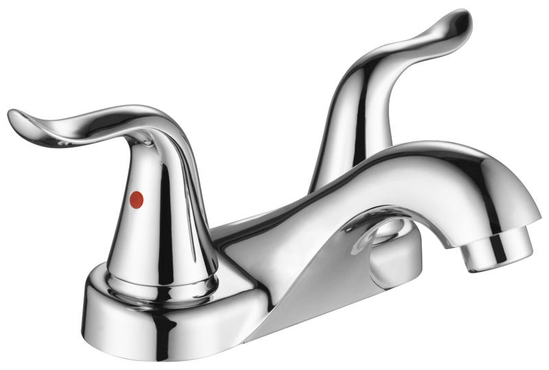 SLY Low Arc Double Handle Hot And Cold Mix Faucet Silver/Black Faucet