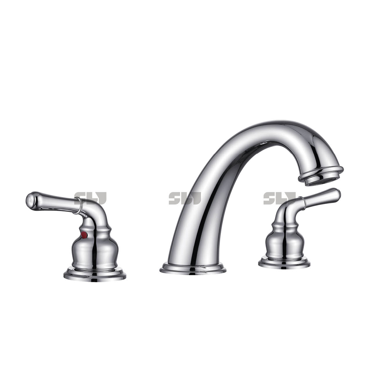 SLY 8 "Double Handle 3-Hole Brushed Wash Basin Faucet