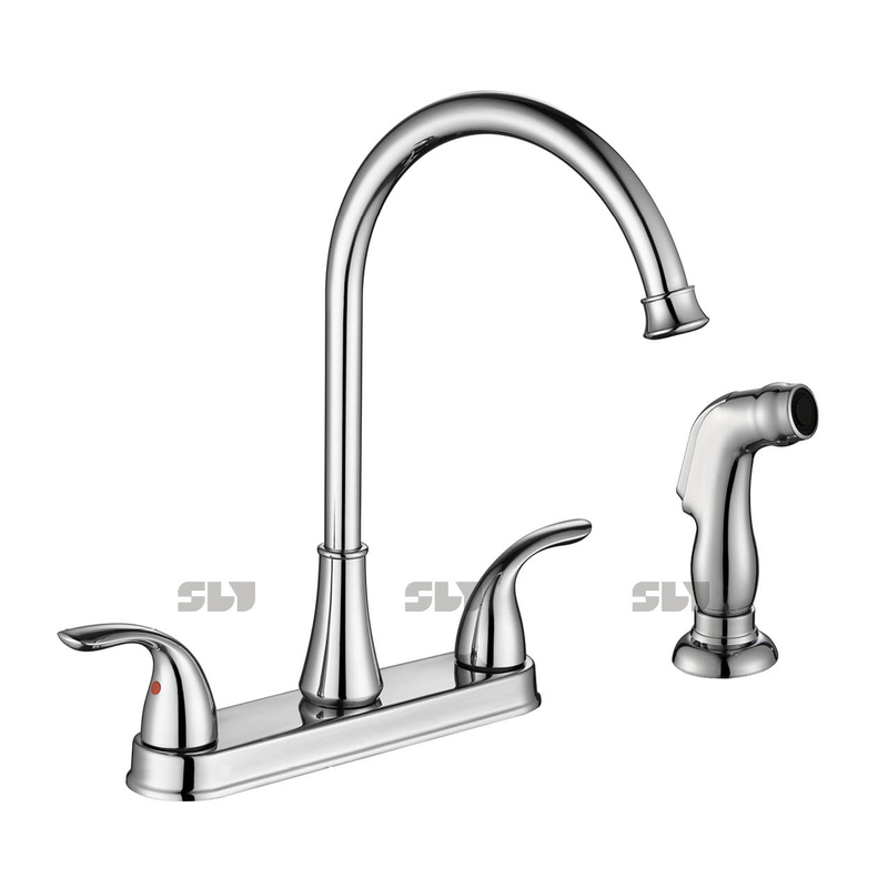 SLY Stainless Steel 2-Handle Standard Kitchen Faucet with Side Sprayer
