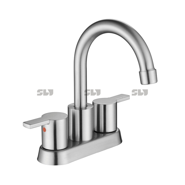 SLY Deck Mount Double Handle Bathroom Faucet