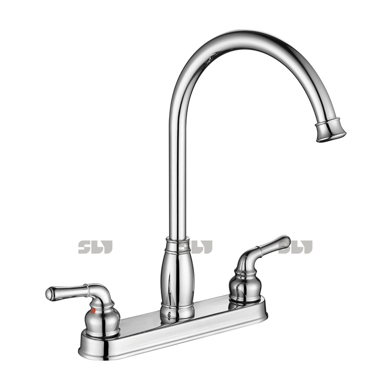 SLY Chrome Sink Dual Handles Hot Cold Water Kitchen Faucets 