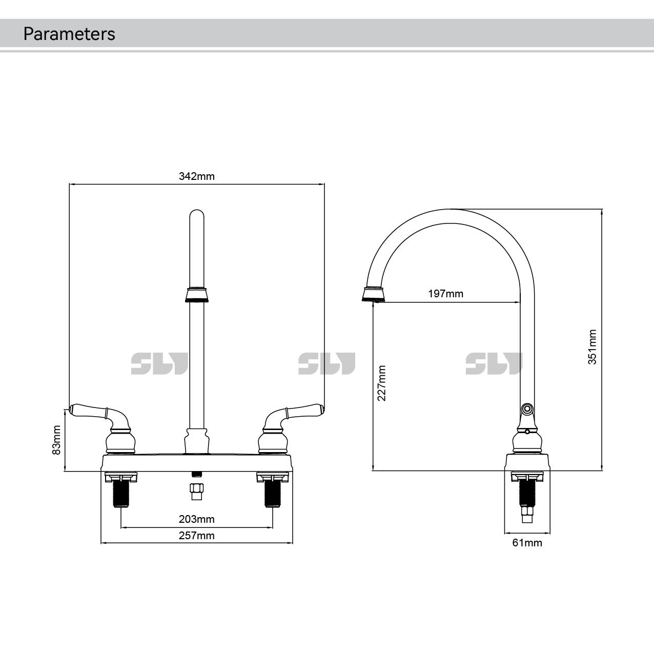 two handle kitchen faucet