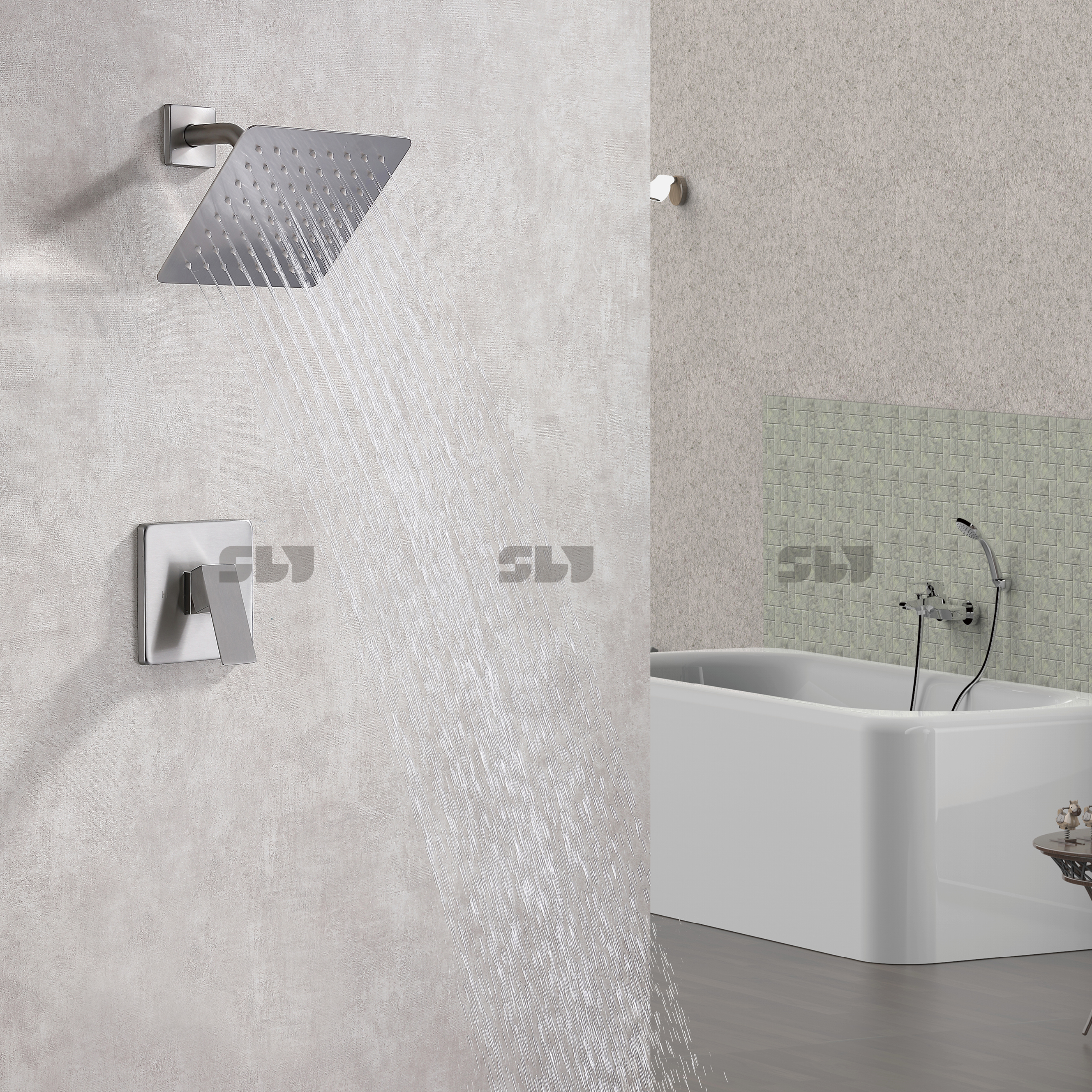 concealed wall mounted bath shower mixer