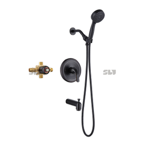 SLY Two Function Brushed Gold Shower Head Combo Brass Shower Combo Set Bathroom Shower