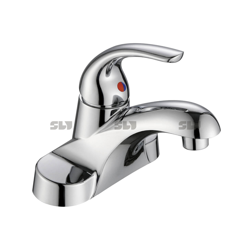 SLY Sink Bathroom Hot Cold Face Basin Luxury Chrome Brass Faucet 4 Inch Bathroom Faucet