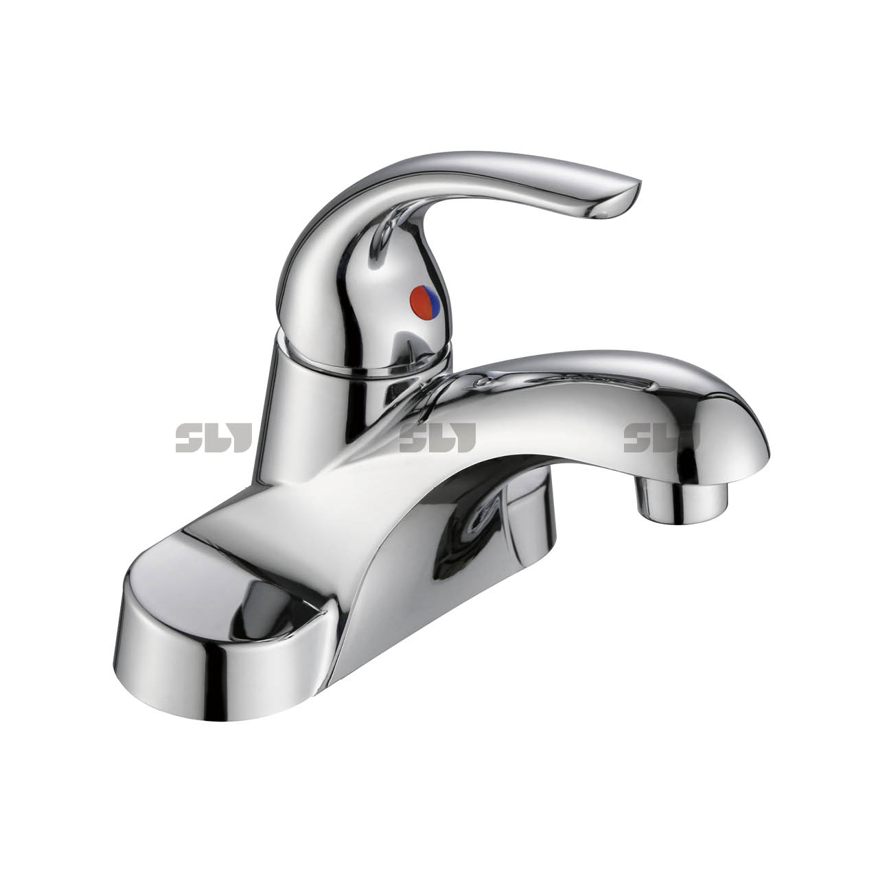 SLY Sink Bathroom Hot Cold Face Basin Luxury Chrome Brass Faucet 4 Inch Bathroom Faucet