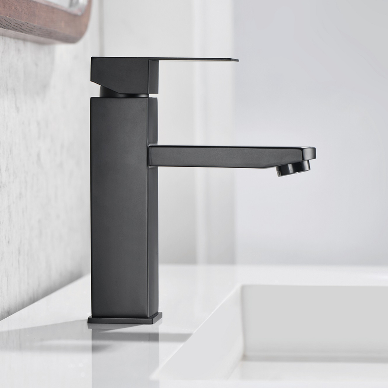 SLY Brass Matte Black Discount Bathroom Single Lever Faucet Taps