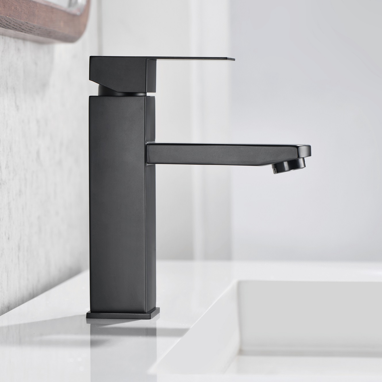 SLY Brass Matte Black Discount Bathroom Single Lever Faucet Taps