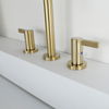 SLY Luxury Gold Wash Face Basin Faucet Widespread 8 Inch 3 Hole Lavatory Sink Faucet