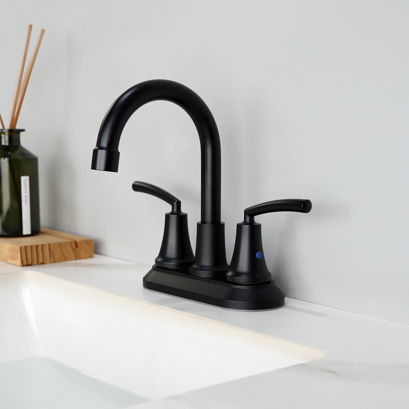 SLY Zinc Matte Black Bathroom Faucet for Bathtub Taps Basin Mixer