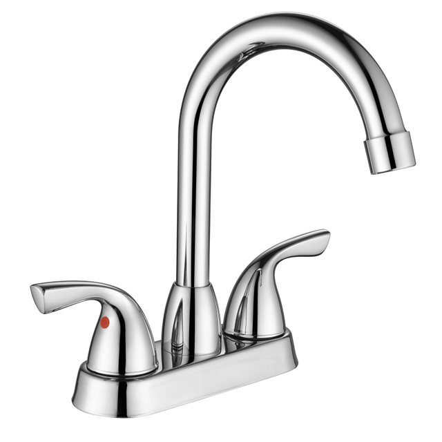 SLY Luxury Gold Modern Design Double Handle Bathroom Faucet