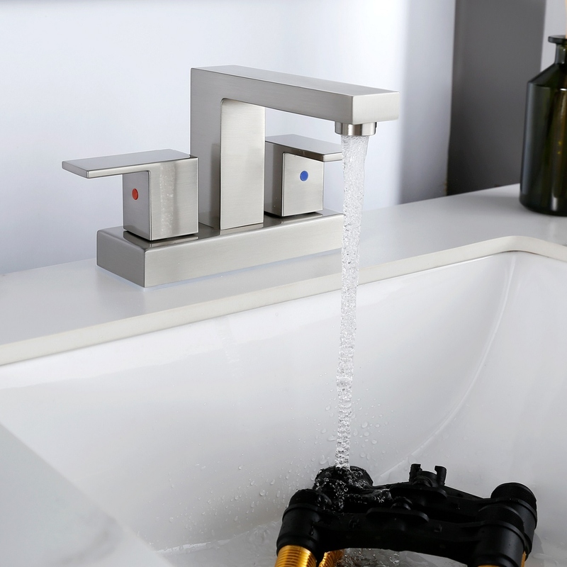 SLY Brushed Nickel Single Handle One Hole Hot and Cold Basin Mixer Tap