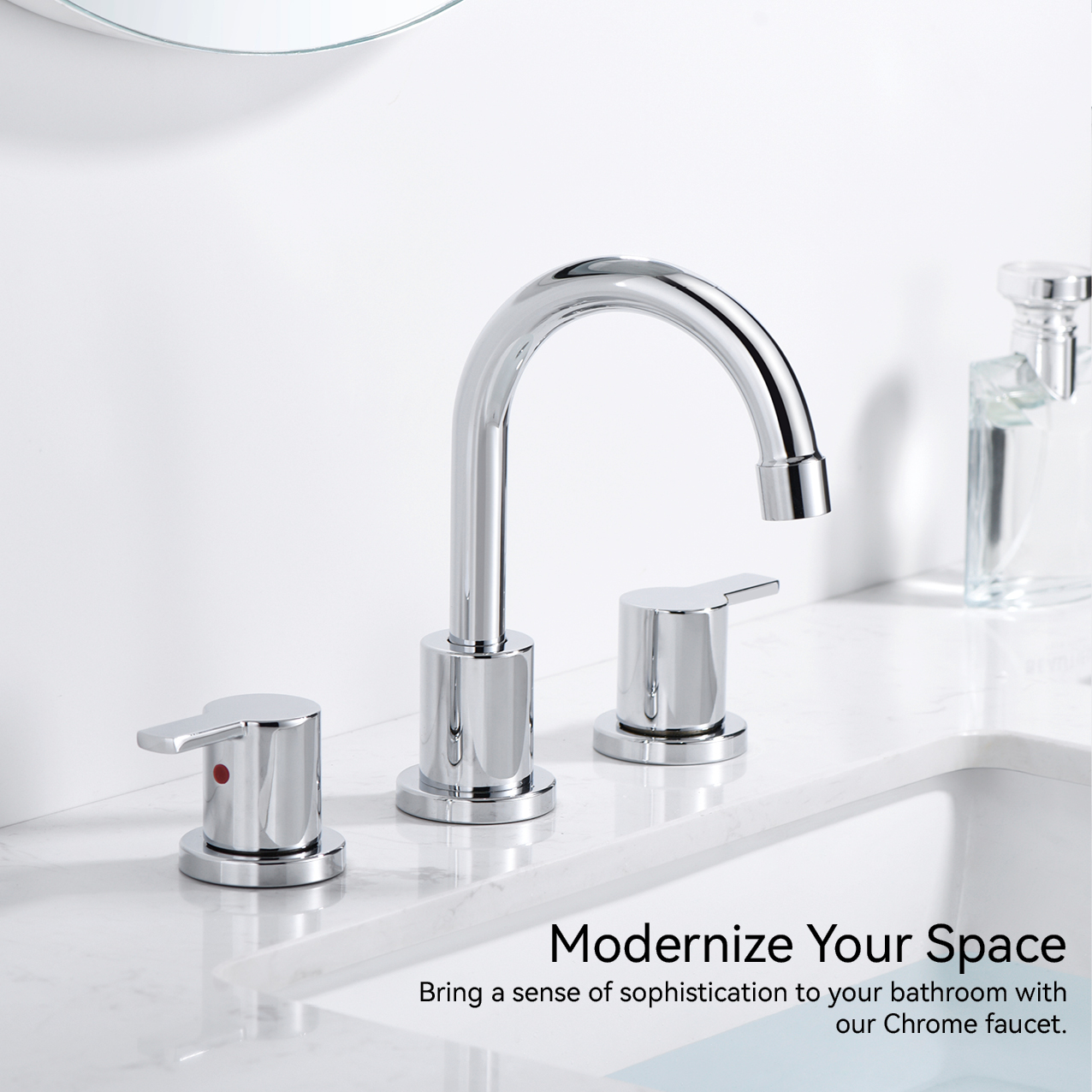 SLY Bathroom Basin Widespread Face Basin Faucet CUPC Double Handle Faucet 