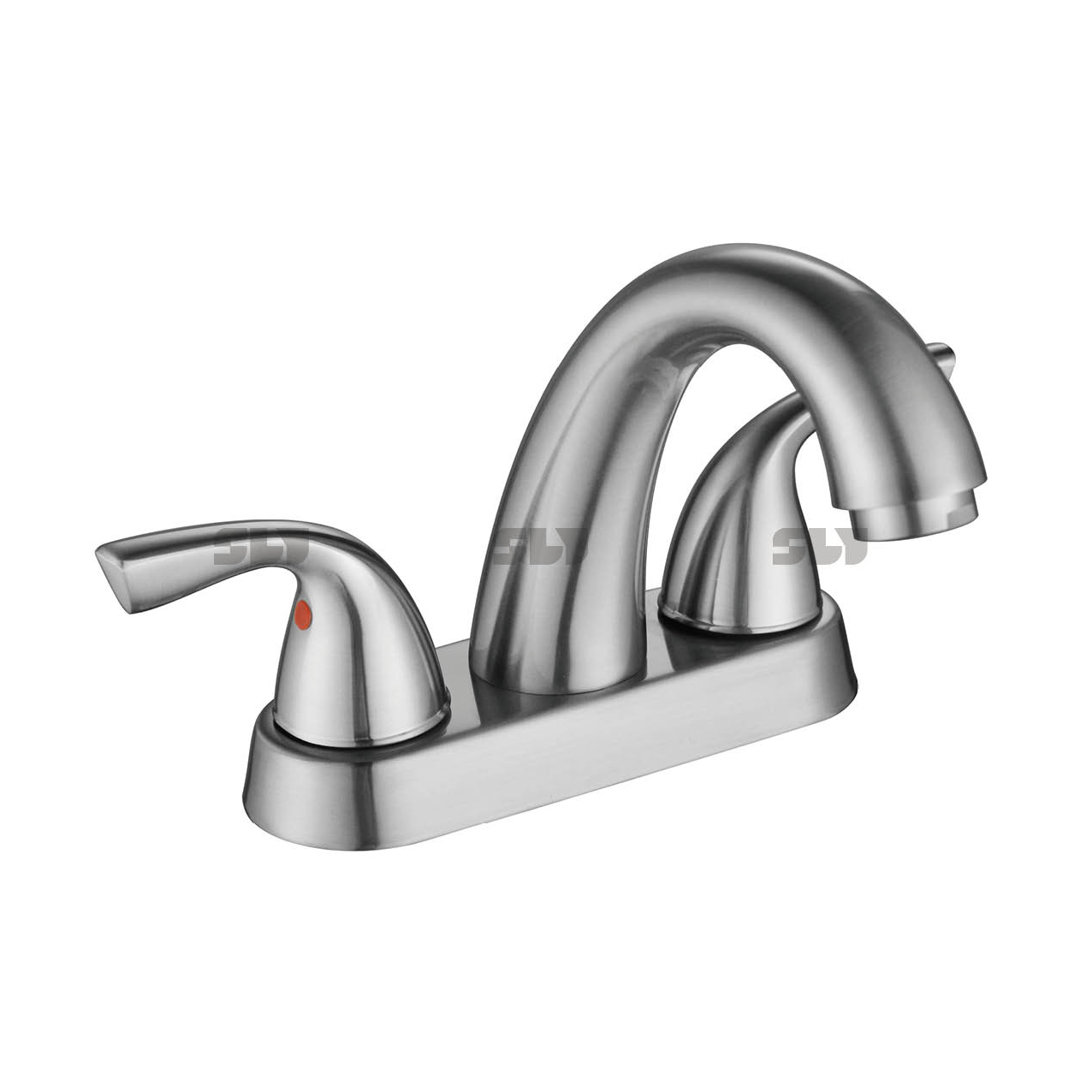 SLY Double Handle Basin Faucet Brushed Nickel Basin Faucet Bathroom Tap 