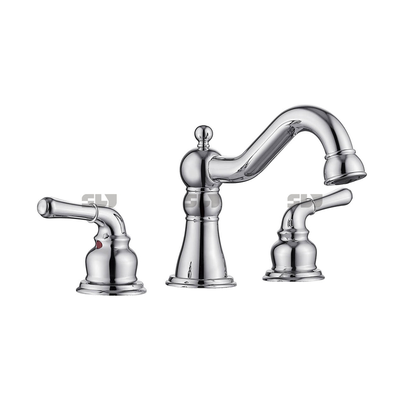 SLY Luxury Double Handle Sink Basin Faucet Bathroom Wash Face Basin Faucet 