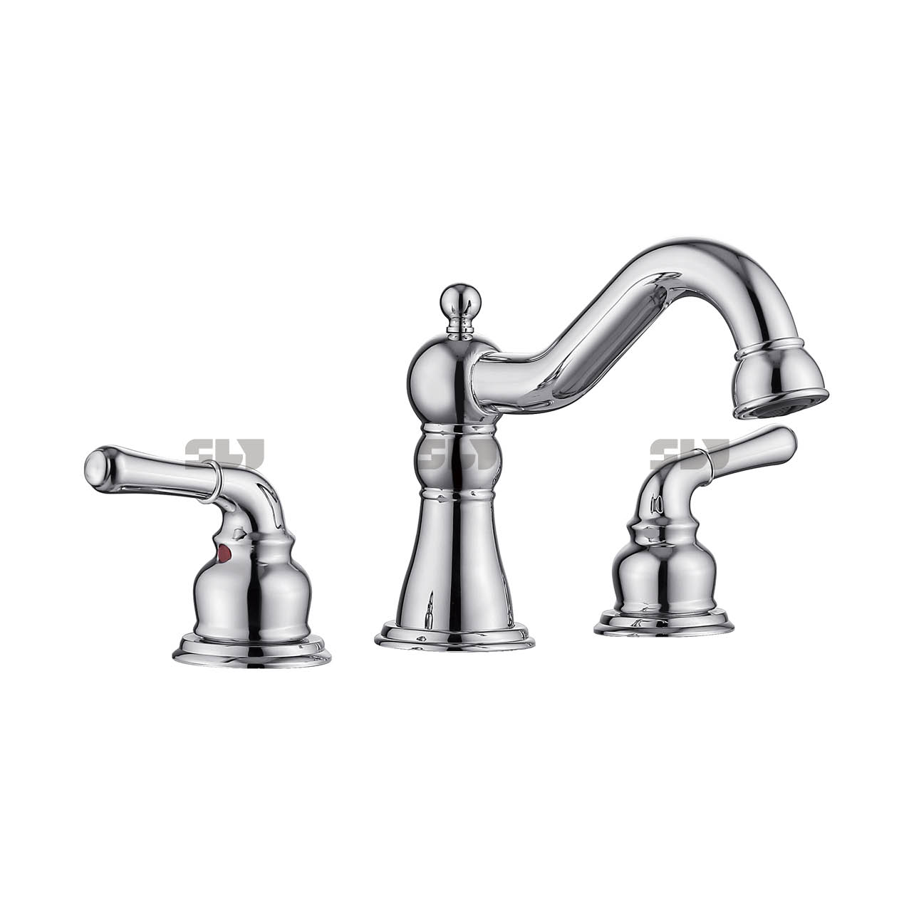 SLY Luxury Double Handle Sink Basin Faucet Bathroom Wash Face Basin Faucet 