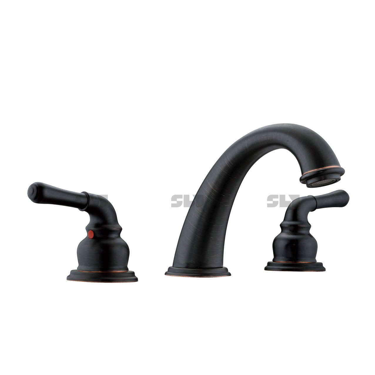 SLY 8 "Double Handle 3-Hole Brushed Wash Basin Faucet