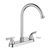 SLY Hot And Cold Luxury Chrome Brass Kitchen Faucet Dual Handle Deck Mounted Water Tap Kitchen Sink Faucet