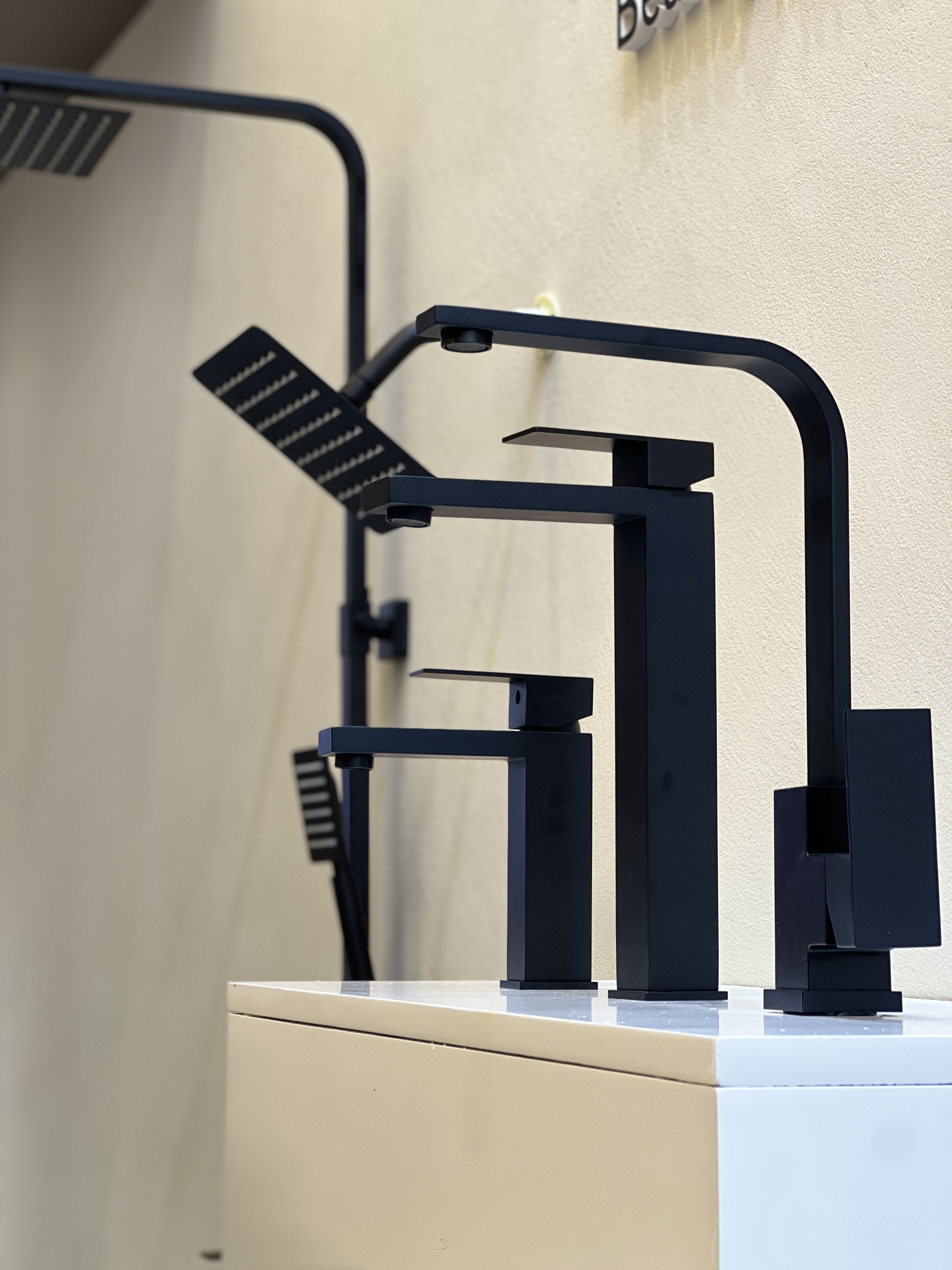 black bathroom faucet