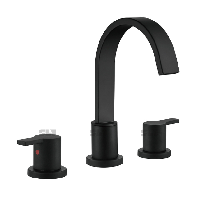 SLY Stainless Steel Modern 8 "Double Handle 3-Hole Bathroom Sink Faucet