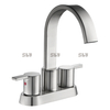 China Factory Centerset Hot/cold Bathroom Faucet Two Hand Water Tap Basin Faucet Brushed Gold