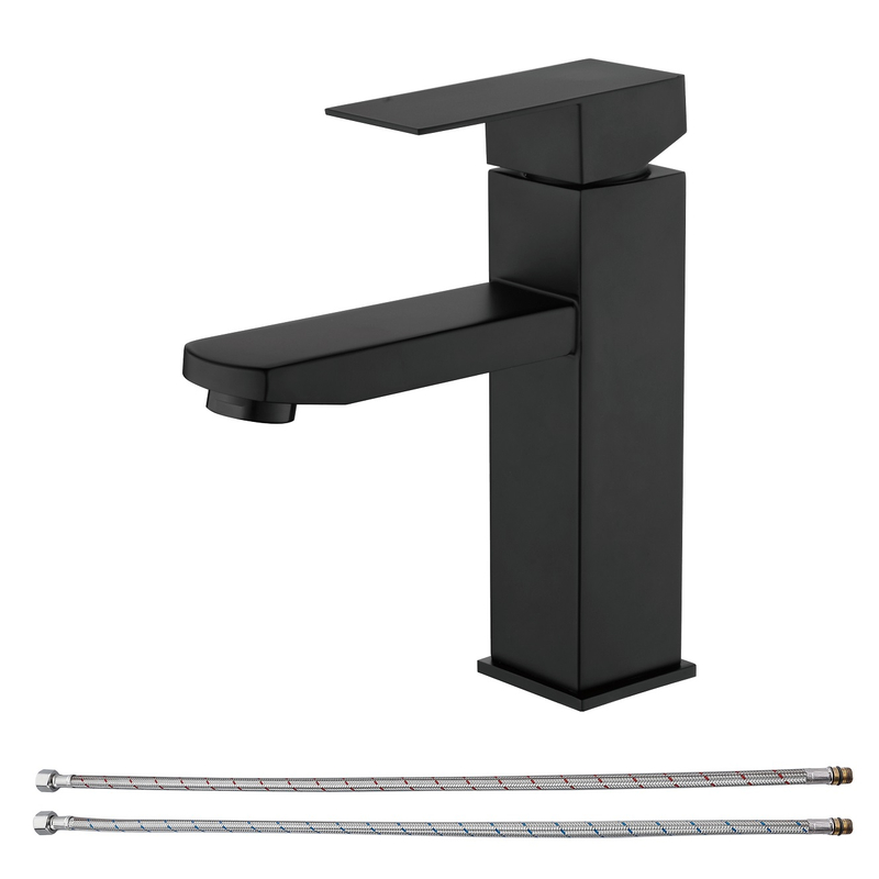 SLY Brass Matte Black Discount Bathroom Single Lever Faucet Taps
