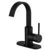 SLY Brass Matte Black Stainless Steel Sink Mixer Basin Round Tap Faucet for Bathroom Basin