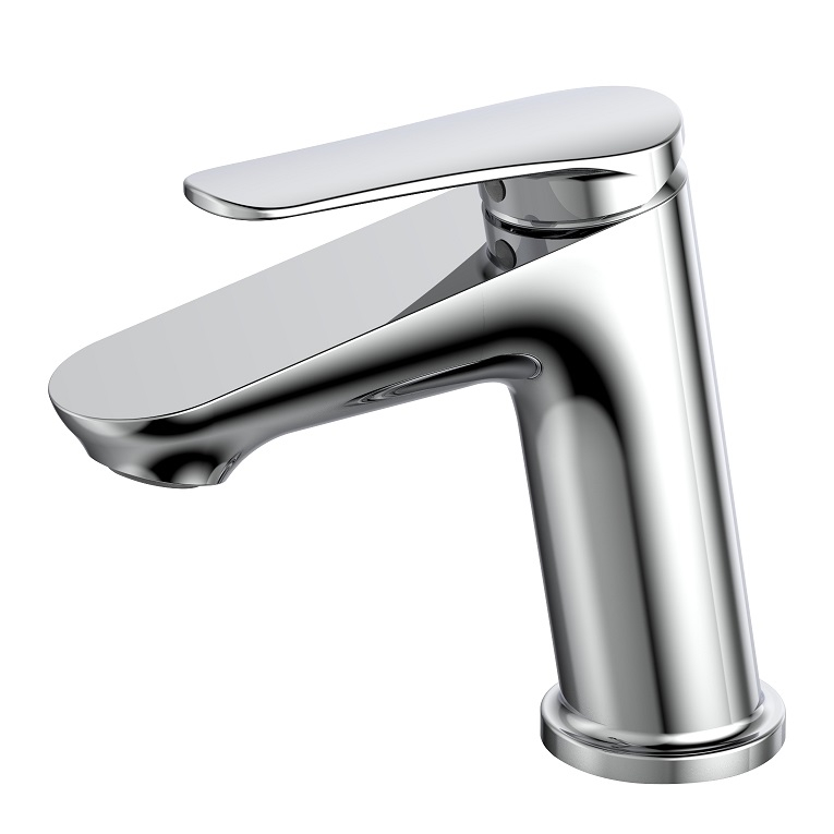 SLY Brass Brushed Gold Fashion Design Rainbow Chrome Single Handle Brass Bathroom Sink Faucet