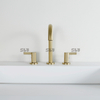 SLY Luxury Gold Wash Face Basin Faucet Widespread 8 Inch 3 Hole Lavatory Sink Faucet