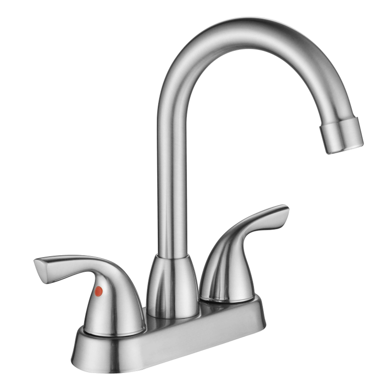 SLY Brass Brushed Nickel Modern Style Wall Mounted Hot And Cold Water Control Basin Faucet