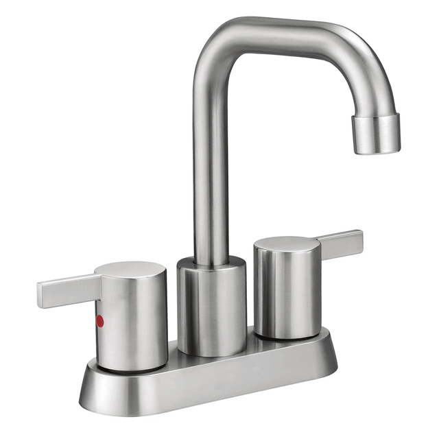 SLY Brushed Nickel Modern Single Hole Sink Faucet Bathroom Washbasin Water