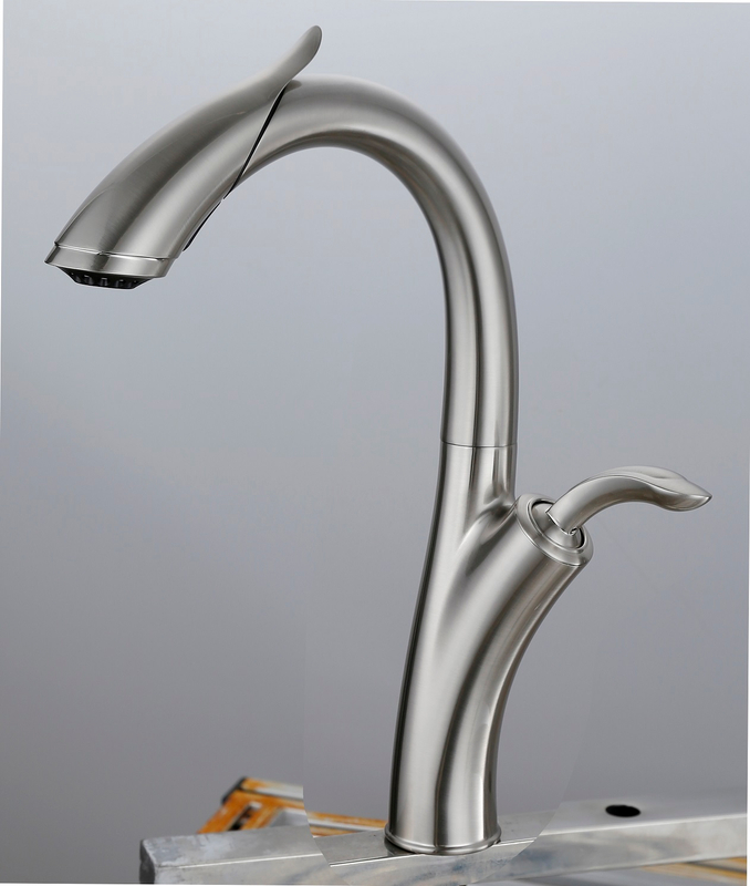 SLY Brass Kitchen Faucet Copper Water Tap Modern Taps Pull Out Sprayer