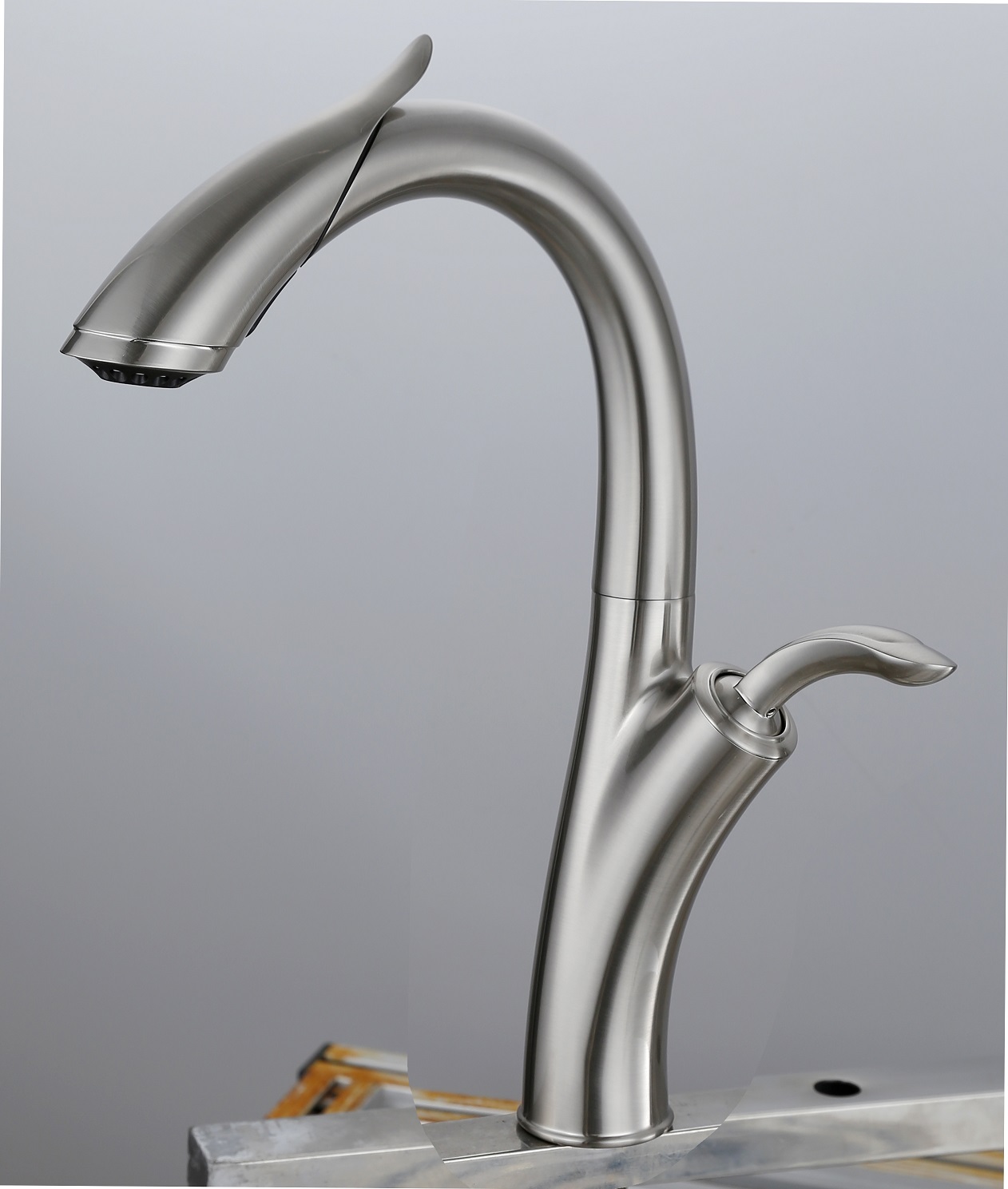 SLY Brass Kitchen Faucet Copper Water Tap Modern Taps Pull Out Sprayer