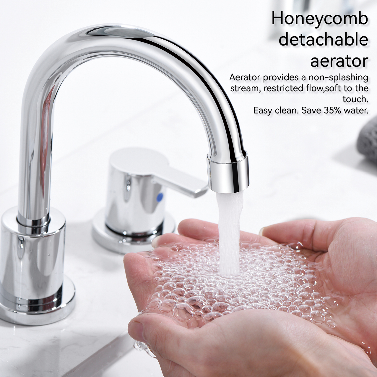 SLY Bathroom Basin Widespread Face Basin Faucet CUPC Double Handle Faucet 