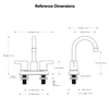 SLY Double Handle 4 Inch Center Hot/cold Set Toilet Faucet