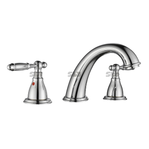 SLY High End Double Handle Brushed Basin Mixer Faucet Wash Basin 