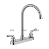 SLY Chrome Plated Zinc Alloy Two Handle Water Faucet 2 Holes Luxury Kitchen Faucet