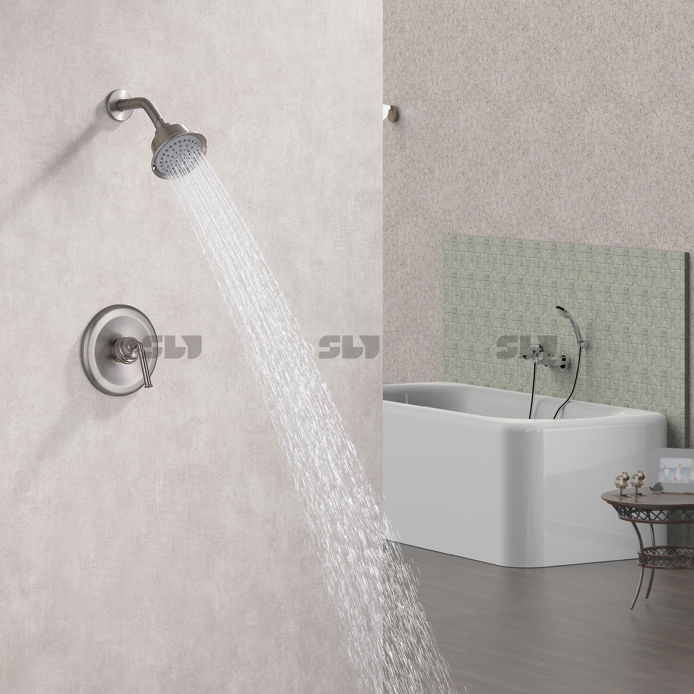 Wall-Concealed Bath Shower