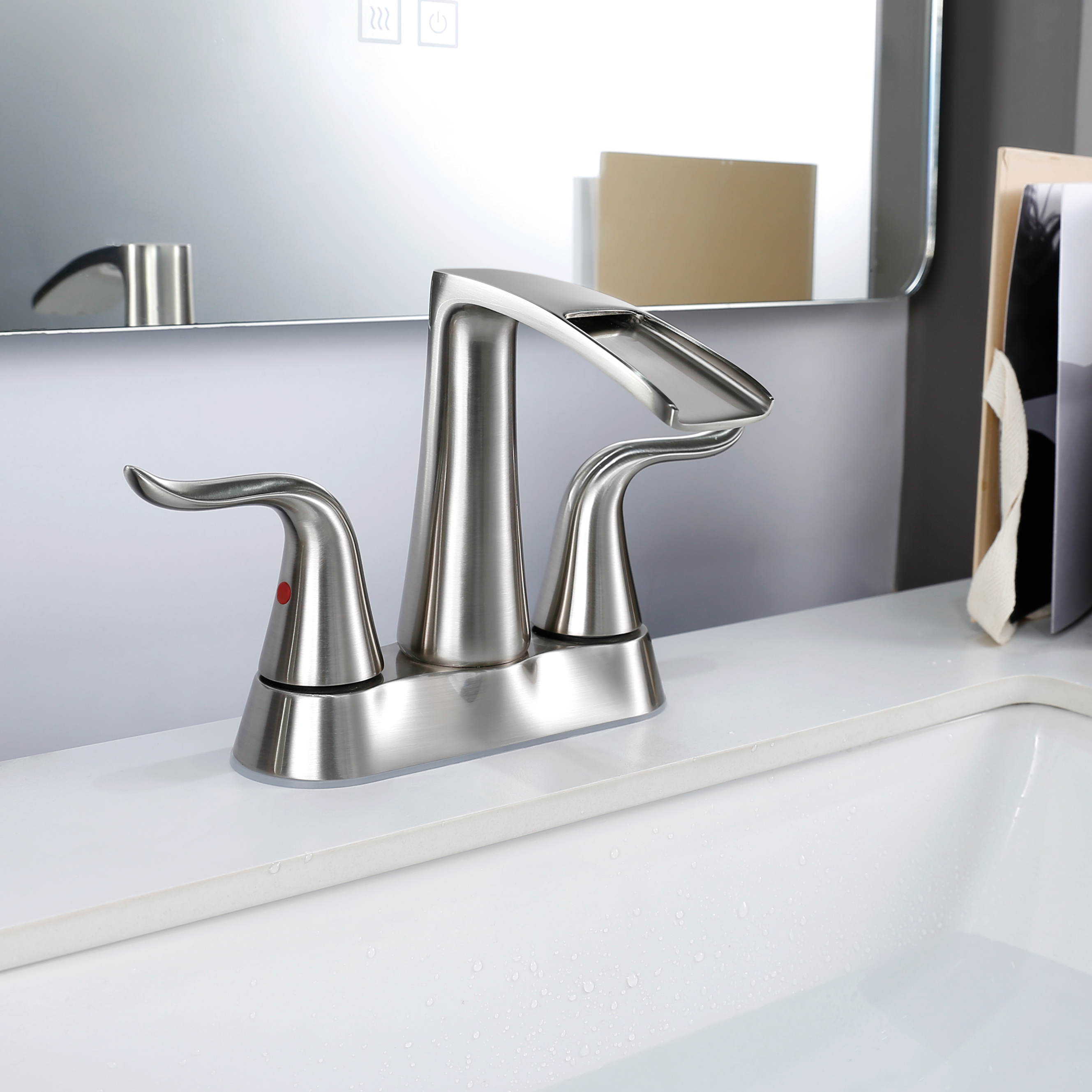 Factory Wholesaler Double Handle Bathroom Faucet Water Faucet Home Sink Faucet 