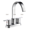 China Factory Centerset Hot/cold Bathroom Faucet Two Hand Water Tap Basin Faucet Brushed Gold