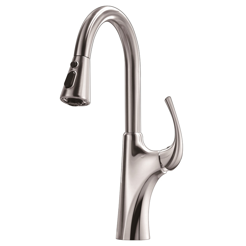 SLY Brushed Nickel Pull-down Kitchen Faucet Single Hole Fitted Hot And Cold Mixed Kitchen Taps