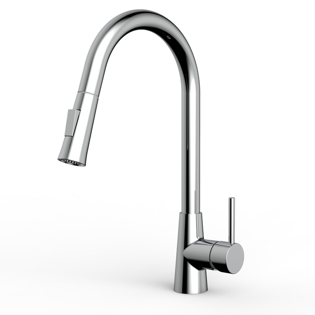 SLY Chrome Single Handle Flexible Pull Down Sprayer Spring Kitchen Sink Faucet