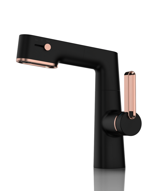 SLY Zinc Brushed Gun Metal Bathroom Hot And Cold Single Hole Wash Hand Basin Mixer Faucet