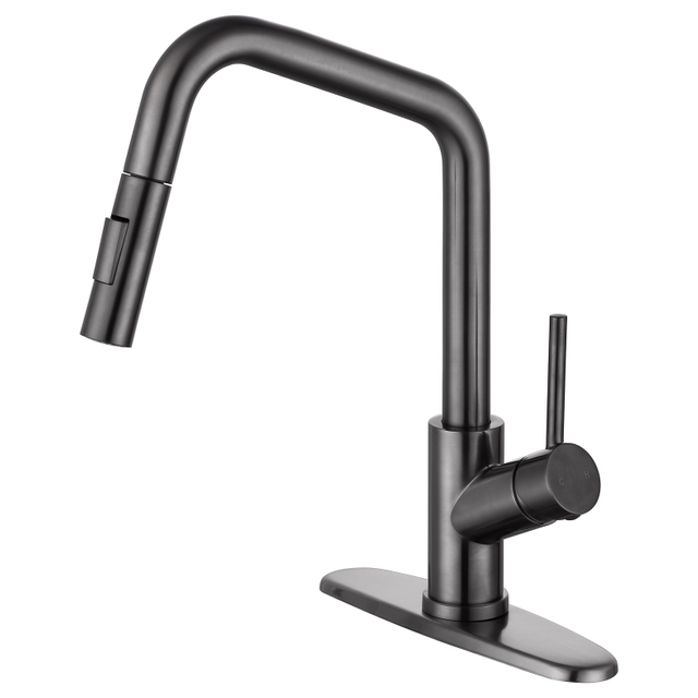 SLY Single Handle Water Mixer Pull Out Sprayer Down Tap Kitchen Sink Faucet 